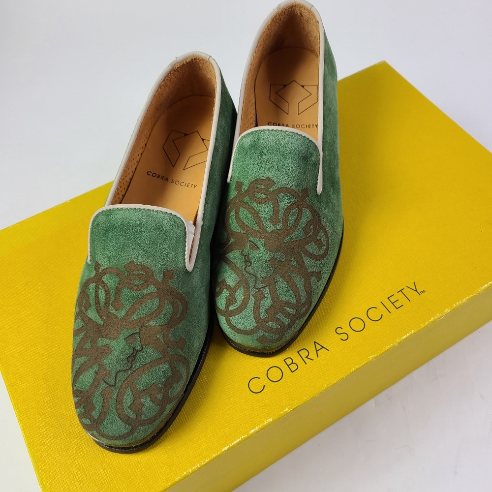 COBRA SOCIETY Green Medusa Loafers